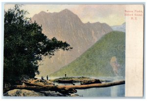 c1910 Barron Peaks Milford Sound New Zealand Unposted Antique Postcard