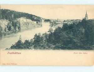 Pre-1907 RIVER SCENE Trollhattan Sweden hJ6579