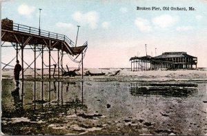 Broken Pier, Old Orchard Beach Maine Post card (pier was broken in 1912)