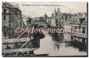 Postcard Old Strasbourg Kaiserpalast Und Hohere M?dchenschule