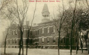 c1910 Postcard; Grand Island NE Dodge School, Hall County, Posted