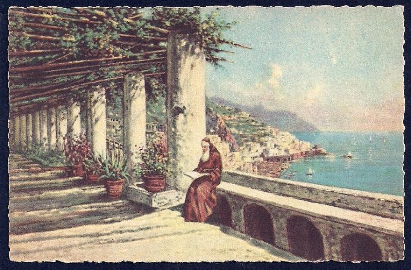 Capuchin Hotel Amalfi Coast Italy by Carelli unused c1940's