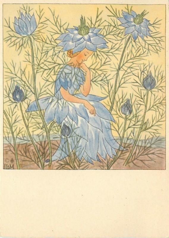 German Fantasy Art Postcard 5802 A/S Bohatta-Morpurgo Cornflower Fairy