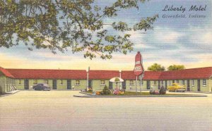 Liberty Motel US 40 Greenfield Indiana 1951 linen postcard