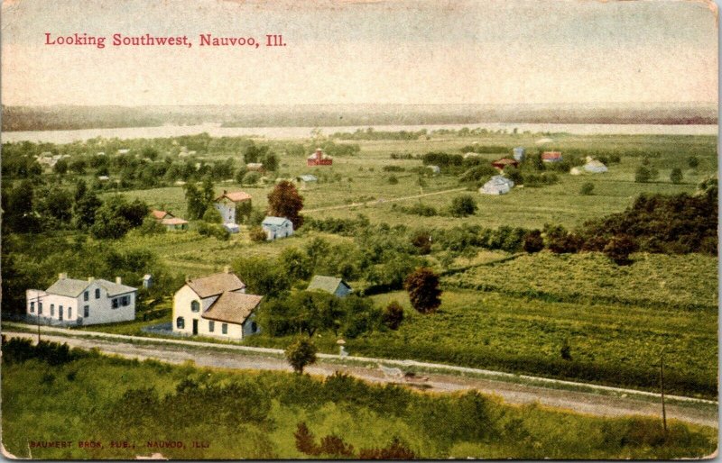 Looking Southwest Nauvoo Illinois Postcard