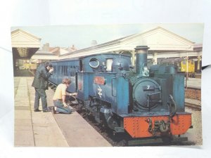 Steam Train Getting Ready to Leave Aberystwyth Railway Station Vintage Postcard