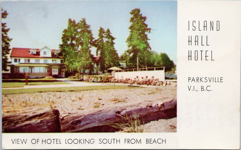 Island Hall Hotel Parksville BC Vintage Postcard F64 *as is