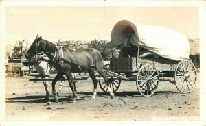 Arizona Navajo Indians Covered Wagon Mullarky 1940s RPPC Photo Postcard 21-1741