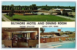 c1950's Biltmore Motel And Dining Room Sioux City Iowa IA Multiview Postcard