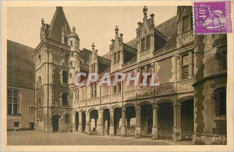 Old Postcard Blois (Loire et Cher) Chateau Facade interior Louis XII