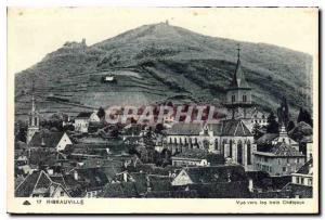 Old Postcard Ribeauville View to three Chateaux