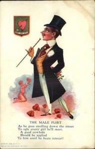 Vinegar Valentine - The Male Flirt - Poem c1905 Postcard