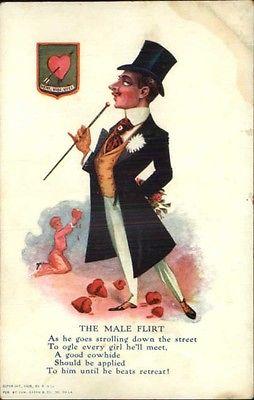 Vinegar Valentine - The Male Flirt - Poem c1905 Postcard