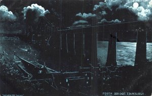 EDINBURGH SCOTLAND UK~FORTH BRIDGE~1905 MOONLIGHT POSTCARD