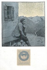 Austrian painter artist mountaineer Otto Barth tourism cinderella label 1900s