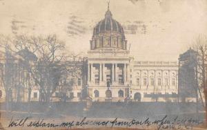 Harrisburg Pennsylvania birds eye view State Capitol real photo pc Z26714