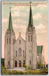 Vtg Los Angeles California CA St Agnes Church 1910s View Old Postcard