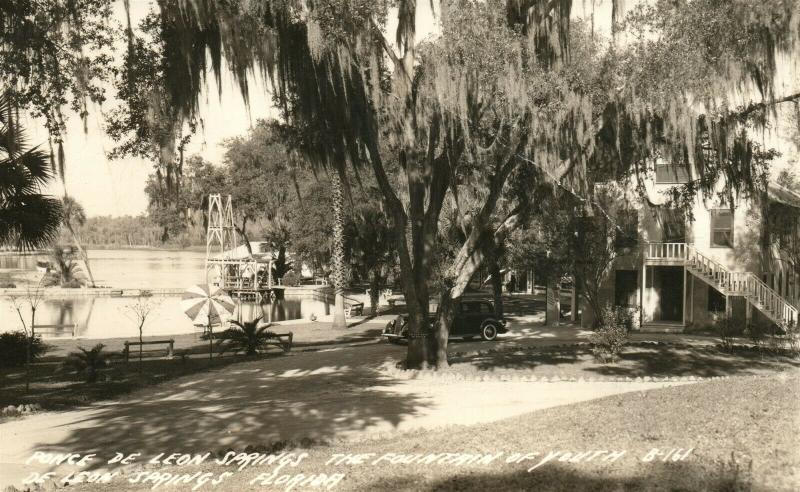 PONCE DE LEON SPRINGS FL FOUNTAIN OF YOUTH 1942 VINTAGE REAL PHOTO POSTCARD RPPC