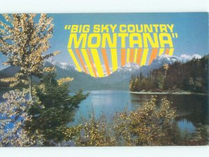 Pre-1980 BIG SKY COUNTRY LAKE SCENE Postmarked Billings Montana MT AE3541