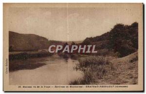 Old Postcard Haulme saw the Beach Around Montherme Chateau Regnault (Ardennes)