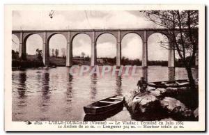 Old Postcard L & # 39Isle Viaduct Jordan Termine On June 1884