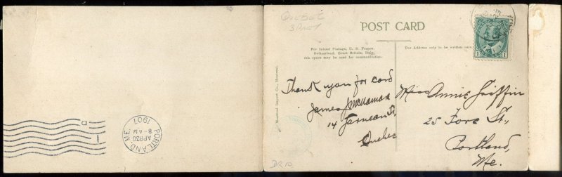 h3029 - QUEBEC CITY Triple- Fold Postcard 1907 Panoramic View