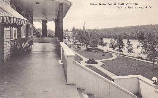 New York View From Social Hall Veranda White Roe Lake Albertype