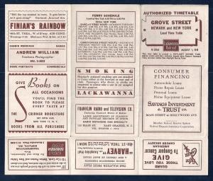 LACKAWANNA Railroad Timetable Newark NJ to Grove St NY c1948