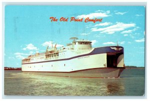 1951 View Of The Old Point Ferry Ship Passenger Comfort Topeke Beach VA Postcard 