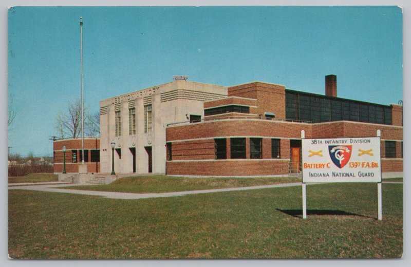 Military~Lebanon Indiana National Guard Armory Building~Vintage Postcard 