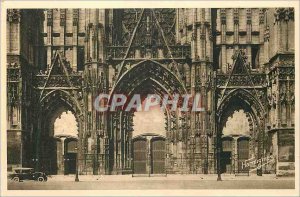 Old Postcard 2 Troyes cathedral St. Peter and Paul detail holy of 3 portal