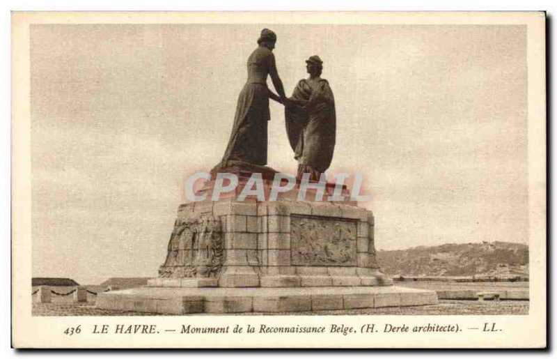 Le Havre - Monument Belgian Recognition - Old Postcard