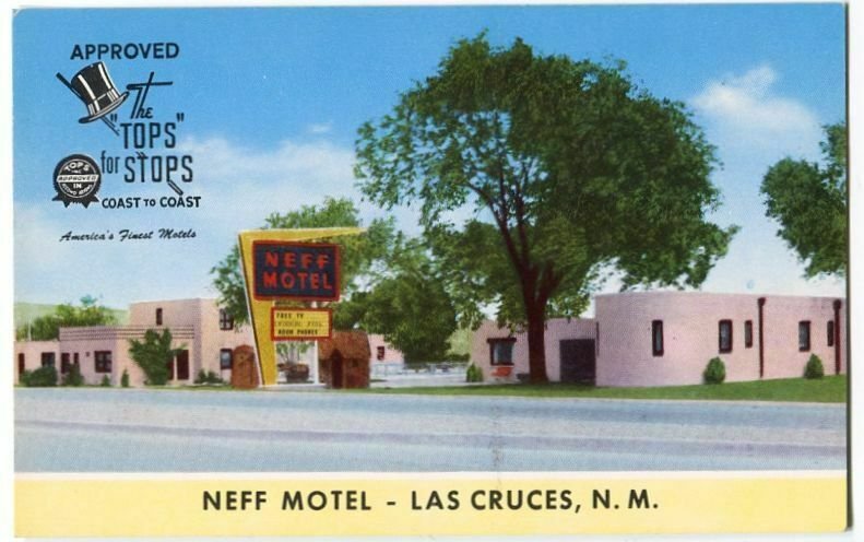 020612 NEFF MOTEL LAS CRUCES NM NEW MEXICO VINTAGE ROADSIDE POSTCARD