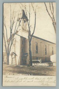 FRENCHTOWN NJ BAPTIST CHURCH ANTIQUE REAL PHOTO POSTCARD RPPC