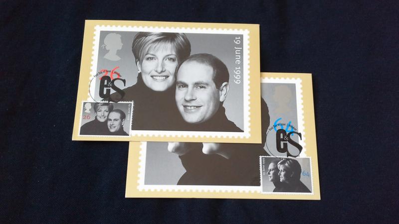 Post Office PHQ Stamp Cards Royal Wedding Prince Edward And Sophie With stamps