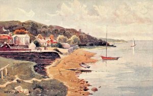 HEYSHAM LANCASHIRE ENGLAND~PANORAMIC VIEW-HALL WATER COLOUR SERIES POSTCARD