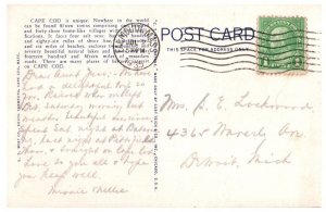 An Old Homestead Cape Cod Massachusetts Postcard Posted 1935
