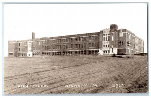 Atlantic Iowa IA RPPC Photo Postcard High School 1937 Vintage Posted