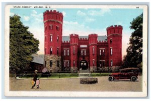 1931 State Armory Exterior Roadsde Walton Rochester NY Posted Vintage Postcard