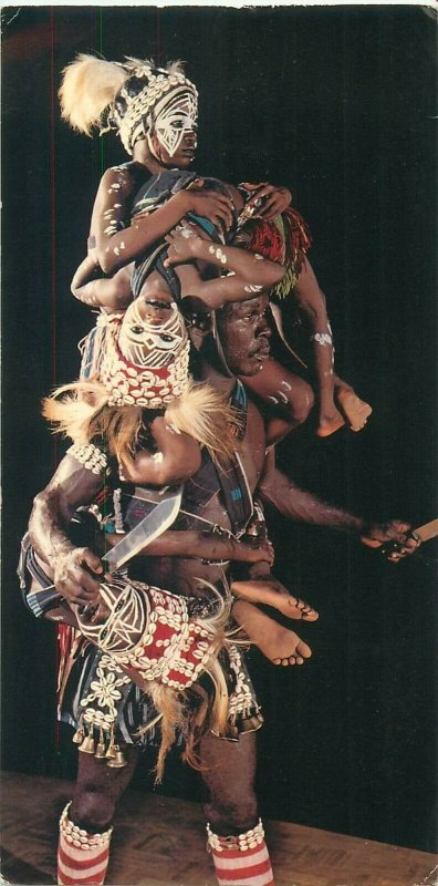 Postcard Republique de Cote d'Ivoire folklore tradition Akati team