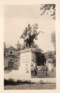 RPPC SIMON BOLIVAR LIMA PERU WISCONSIN MARK REAL PHOTO POSTCARD (c. 1928)