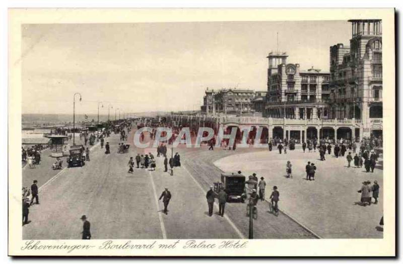 Netherlands Schveningen Old Postcard Boulevard puts Palace Hotel