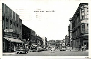 Postcard Rollins Street in Macon, Missouri