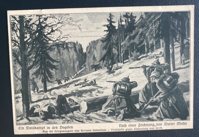 Mint Germany Picture Postcard Mountain Combat Scene