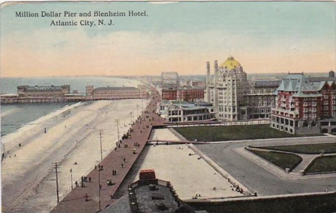 New Jersey Atlantic City Million Dollar Pier and Blenheim Hotel 1912