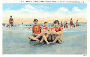 NC, Wilmington, North Carolina, Carolina Beach Bathing, Curteich No 2A260