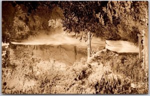 Multnomah Falls Columbia River Highway Oregon OR Bridge Real Photo RPPC Postcard