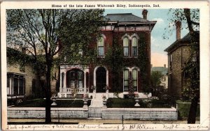 Home of the Late James Whitcomb Riley Poet Indianapolis Indiana Postcard KO3