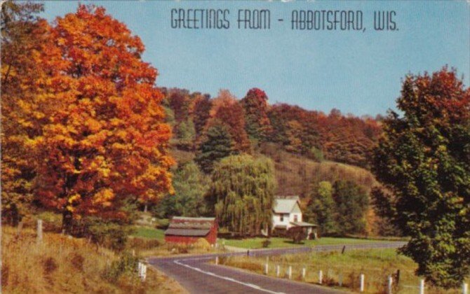 Wisconsin Greetings From Abbotsford Autumn Scene