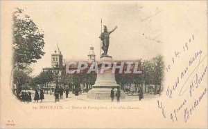 Postcard Old Bordeaux Statue and Vercingetorix and allies Dameau (map 1900)